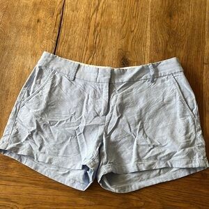 J Crew light blue linen chino shorts